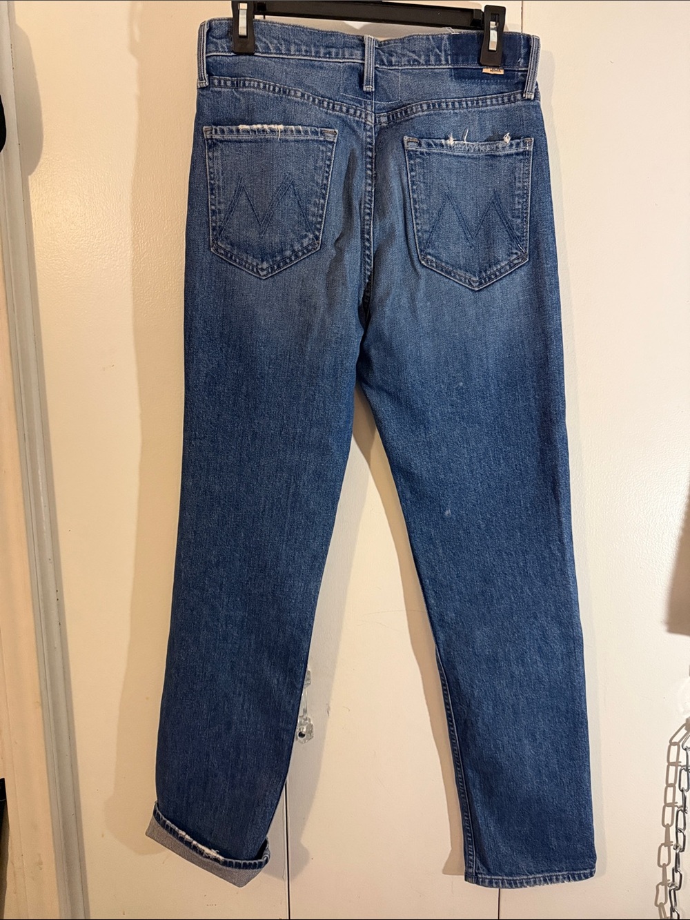 MOTHER Straight-Leg Women's Jeans in Medium Blue